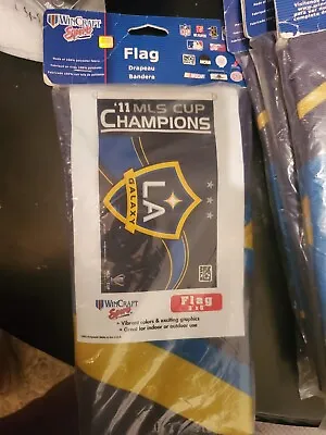 Los Angeles LA Galaxy 2011 MLS Cup Champions WinCraft Blue Yellow Flag (3' X 5') • $14.99