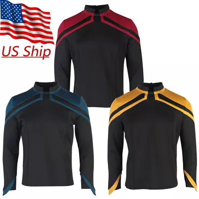 Admiral JL Picard Shirts Cosplay Male Startfleet Red Gold Blue Men Top Uniform • $33