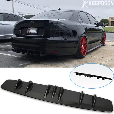 For Volkswagen Jetta MK6 Rear Lip Bumper Diffuser Shark Fin 7 Wing Spoiler Gloss • $45.48