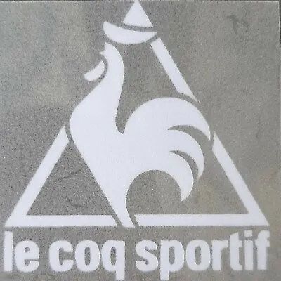 White Retro Le Coq Sportif Logo Flocked Vinyl Press On Clothing Football Shirt • £4.25