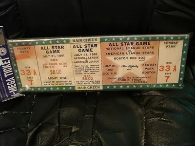 1961 MLB All-Star Mini Mega Ticket Fenway Park 7-31-1961 Boston • $24.99