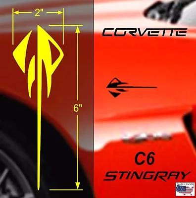 STINGRAY Vinyl Decal Racing Stripes 2  X 6  4pcs (Fits Chevy CORVETTE C6 & C7) • $19.95