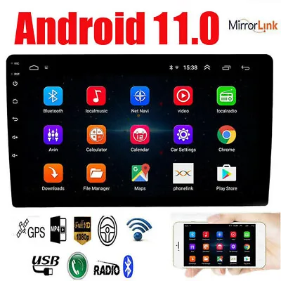$69.98 • Buy 10.1  Android 11.0 Car Stereo Radio GPS Double 2Din Wifi OBD2 Mirror Link Player