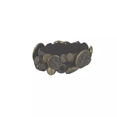 Antiqued Brass Button Bracelet 90721 Vintage • $10.80