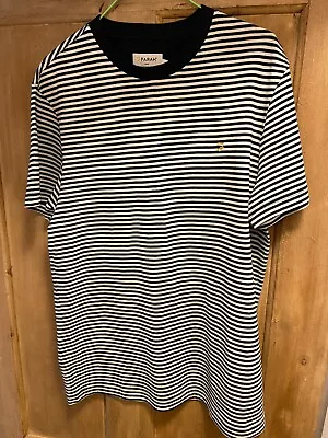 Men’s Navy Striped Farah Summer T-Shirt Size Medium. BNWT. • £9.99