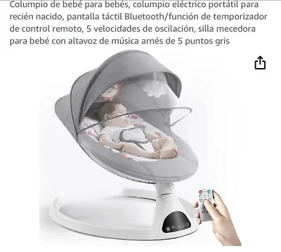 $99.99 • Buy Motorized Portable Baby Swing Bluetooth Music Speaker Gray (JBP-NOVA-GRY)