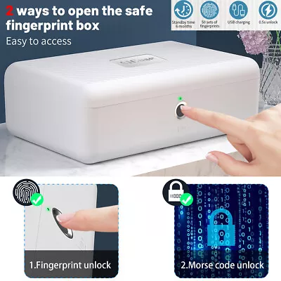 AICase Biometric Fingerprint Safe Box Home Safety Jewelry Security Lock Safe • $40.99