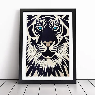 Tiger Art No.4 Abstract Wall Art Print Framed Canvas Picture Poster Decor • £18.95