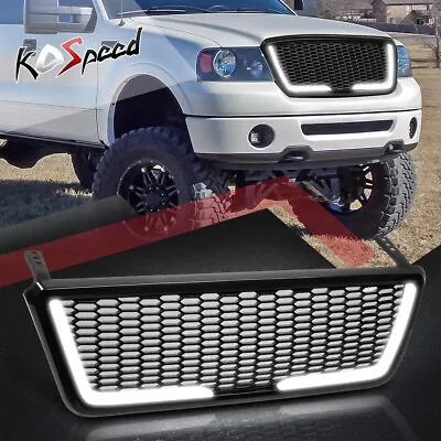 LED Light Bar Honeycomb Mesh Front Hood Bumper Grill Grille For 04-08 Ford F150 • $126.98