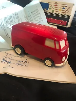 Vintage Musical Toy Soundwagon Red VW Van Bus Record Player Tamco Japan Old RARE • $140