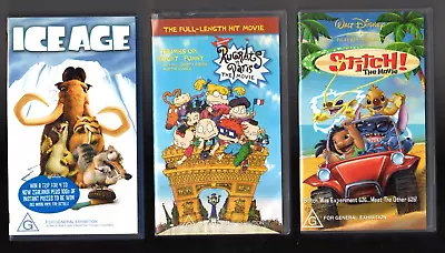 Ice Age Stitch The Movie Rugrats In Paris. 3 X VHS Videos • $14.90