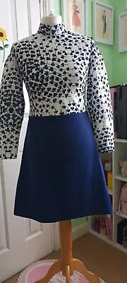 £15 • Buy 1960s Ladies Vintage Dress, Size 8, Mod Scooter Original Fab