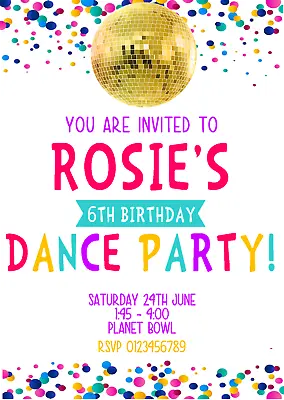 Dance Party Personalised Party Invitations  • £5.15
