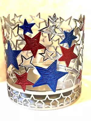 Bath & Body Works Patriotic Stars USA July 4 3-Wick Candle Holder NEW • $25