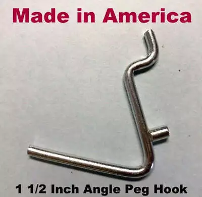 (100 PACK) Angle 1 1/2  Metal Peg Garage Hanger Hooks.  1/8 To 1/4 Inch Pegboard • $30.45