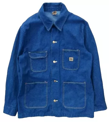 VTG Mens Big Ben Wrangler Chore Coat Barn Jacket 44 Workwear USA Denim Blue • $40