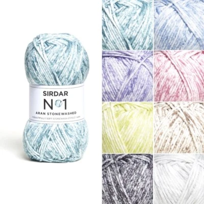 £6.65 • Buy Sirdar No. 1 Aran Stonewashed Yarn Knitting Crochet 100g Ball Wool