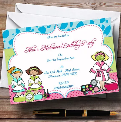 Spa Makeover Nail Theme Personalised Birthday Party Invitations - Th83 • £9.99