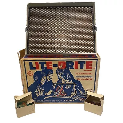 1967 LITE BRITE LIGHT BRIGHT Color Pegs HASBRO Original Box WORKS VINTAGE #5455 • $17.95