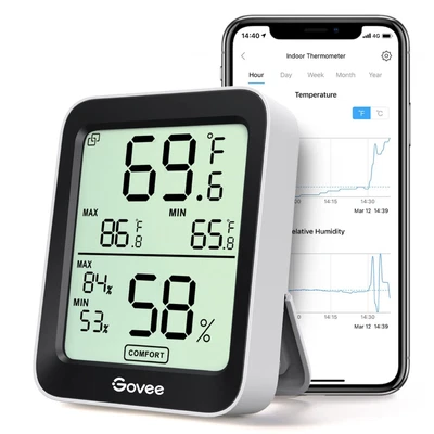 $17.84 • Buy Hygrometer Thermometer H5075, Bluetooth Indoor Room Temperature Monitor...