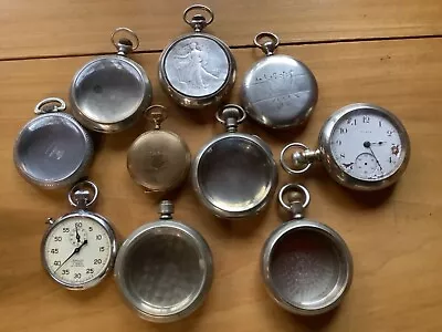 10 Antique Pocket Watches US SWISS And GERMAN Made  • $200