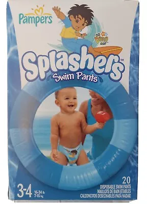 NOS Vintage 2008 Pampers Splashers Diego Size 3-4 Swim Diapers RARE FREE BALL • $40.81