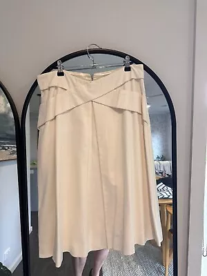 Sz 14 / XL NWOT Veronika Maine White Knee Length Skirt • $40