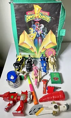 Mighty Morphin Power Rangers Carry Case Mcdonalds Figures Zords Parts Lot 1995 • $14.99