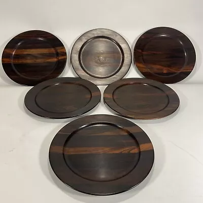 Set Of 6 ESA Denmark Rosewood 11  Charger Plates Danish Mid Century • $225