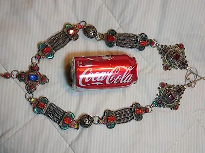 Antique BERBER ETHNIC FIBULA Moroccan Tribal Necklace • $649.99