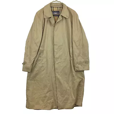 Vintage Burberry Trench Coat Size 40 Khaki Made England Nova Check Lined • $129.99