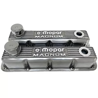 NOS Mopar Magnum Valve Cover Set 5.2L / 5.9L V8 - Polished Classic Finned  • $295