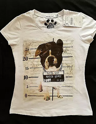 $22.07 • Buy Zara French Bulldog Frenchie Boston Terrier Puppy Mugshot Diamante T-Shirt M