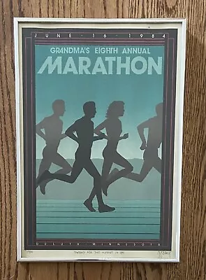 Vintage Grandma's Marathon Framed Poster Print 1984 Duluth MN 8th Annual Perry • $99.97