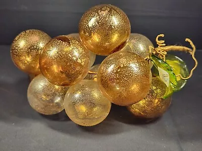 Vetro Artistico Murano Hollow Large Blown Glass Grape Cluster Gold With Damage • $140