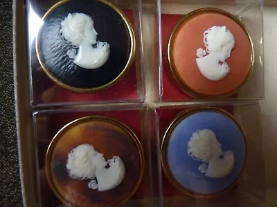  Cameo Vintage Style Metal Trinket Pill Box • $9.95