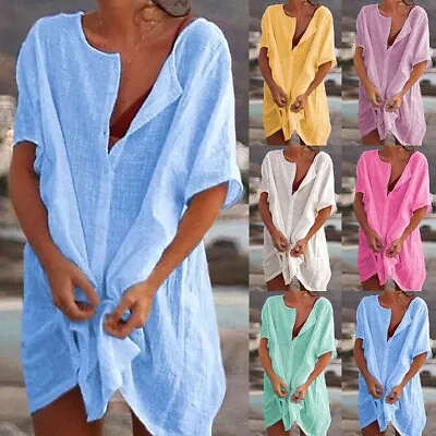 Women Summer Swimwear Beachwear Bikini Beach Cover Up Shirt Tunic Tops Dress • $13.19