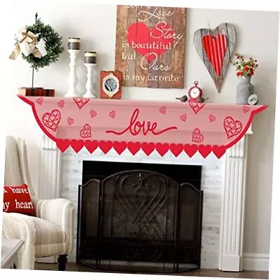 Red Heart Mantle Scarf For Fireplace Decorations - Lace Mantel Cover Runner  • $17.64