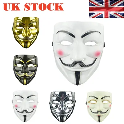 UK V For Vendetta Mask Anonymous Hacker Halloween Party Cosplay Costume Prop • £6.48