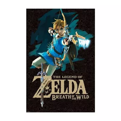 2016 NINTENDO LEGEND OF ZELDA BREATH OF THE WILD LINK WITH BOW POSTER NEW 24x36 • $14.99