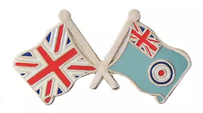 Royal Air Force RAF Blue Ensign Flag & United Kingdom Flag Friendship Pin Badge • £6.25