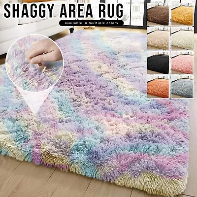 Anti Slip Shaggy Rug Super Soft Fluffy Rugs Living Room Bedroom Carpet Floor Mat • £7.99