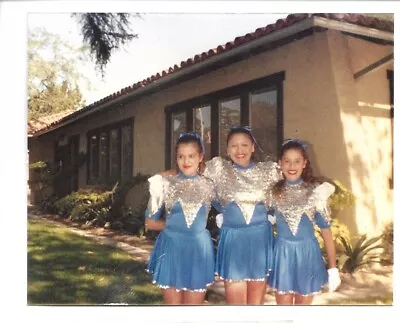 Vintage High School Cheerleader Girls Dancers In Sparkly Uniform 1990s Photo • $9