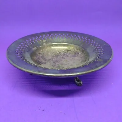 Vintage Footed Dish 91 EPCA Bristol Silver By Poole Floral Feet - 6.125  In • $8