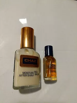 $49.99 • Buy LOT CHAZ MOISTURIZING AFTERSHAVE BALM 1 Oz.- COLOGNE .25 Oz. REVLON 