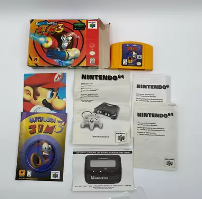 Earthworm Jim 3D CIB For Nintendo 64 (N64) - Complete With Box & Manual • $240