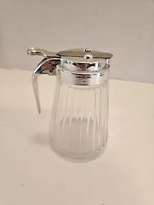 Vintage Anchor Hocking Pressed Glass Diner Style Maple Syrup Pitcher 6 Oz  • $11.99