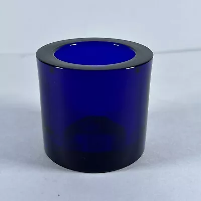 Marimekko Iittala KIVI Cobalt Blue Glass Votive Candle Tealight Holder Finland • $18