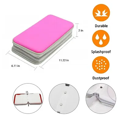 80 CD DVD Carry Case Disc Storage Holder CD Sleeve Wallet Ideal For In Car PINK • £7.99