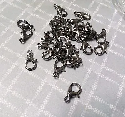 10 Black Lobster Clasps 12mm Clasps Jewelry Clasps Findings Gunmetal • $3.49